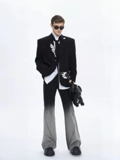 Structured Single Breasted Blazer With Abstract Shard Patch Detail -Modern Wear Shop 0e520baccbec180bd44dc9d10cfd9dc2