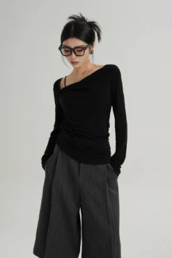 Asymmetric Single-Strap Off-Shoulder Long Sleeve Top -Modern Wear Shop 0e9595d310f1aa19d0de9ee12e486ce8