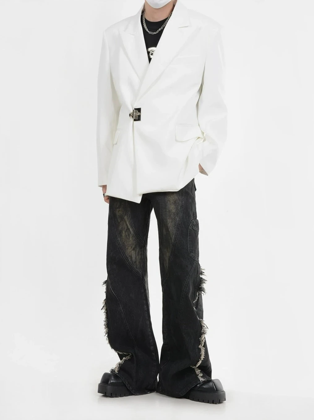 Buckle Detail Oversized Blazer Jacket 15 Buckle Detail Oversized Blazer Jacket - Image 15