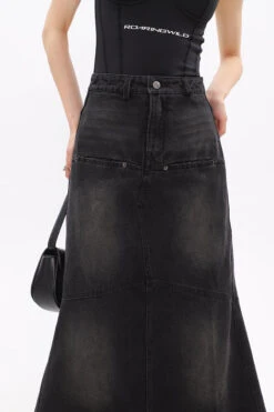 Faded Serpentina Denim Midi Skirt -Modern Wear Shop 0f055a5a3d1ad18844bcbd19921af171