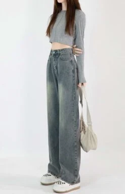 Wide Leg Faded High Waist Jeans 8 Wide Leg Faded High Waist Jeans -Modern Wear Shop 0f10526afad685c800e70b266b8638f9