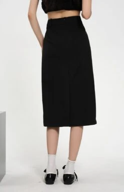Front Pleated Midi Skirt With Back Slit And Belt Loops -Modern Wear Shop 0facaae6c0cbc5ad65eb72a0d236853a