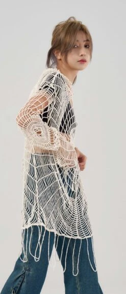 Spider Web Open Knit Hoodie -Modern Wear Shop 10755f08e68ee78e99d115f2d7391bad