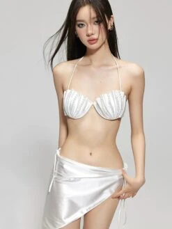 Shell Halter Bikini Set With Sarong Skirt -Modern Wear Shop 108558709b2727e69e80fedb58510dc6