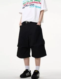 Wide-Leg Utility Knee-Length Capri Shorts -Modern Wear Shop 10c35ef13a7ec4de13d29ae2d988d95f