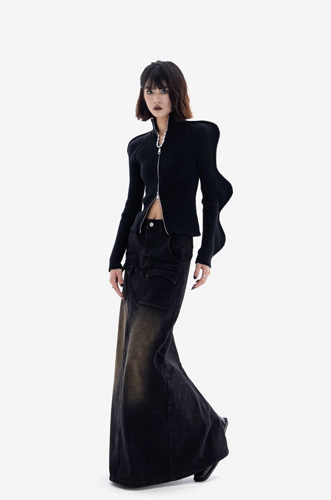 Sandblast Maxi Denim Skirt 7 Sandblast Maxi Denim Skirt - Image 7