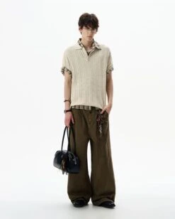 Ribbed Knit Short Sleeve Polo Shirt 17 Ribbed Knit Short Sleeve Polo Shirt -Modern Wear Shop 113cb32010299d2bf5a3d38e06be09c7