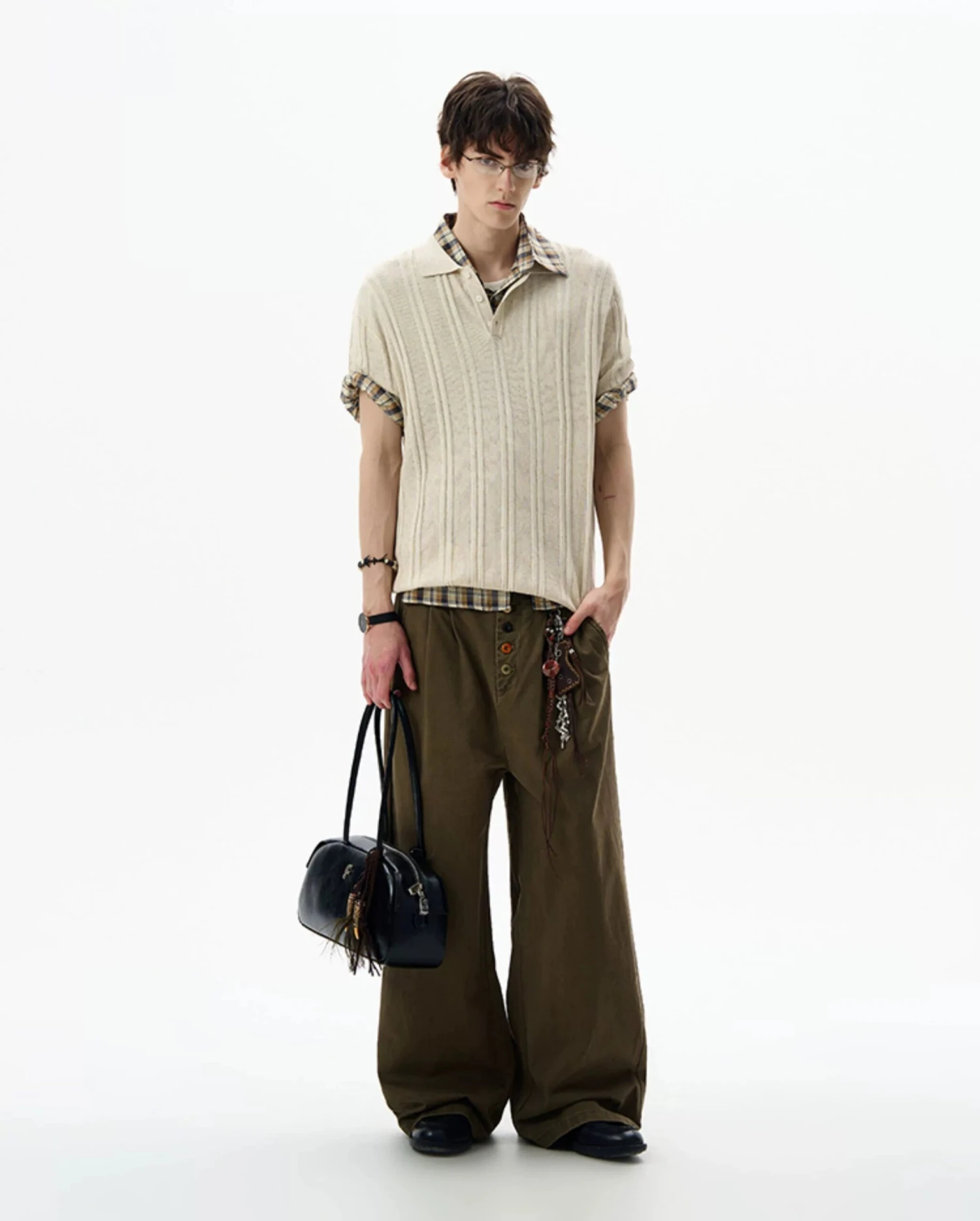 Ribbed Knit Short Sleeve Polo Shirt 6 Ribbed Knit Short Sleeve Polo Shirt - Image 6