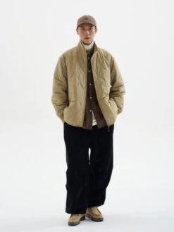Quilted Zip-Up Jacket With Stand Collar -Modern Wear Shop 11477aceb100e3f630f68089f95f3d82