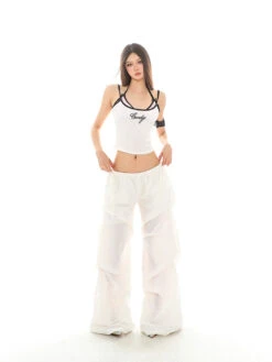 Wide Leg Lightweight Pleated Pants With Elastic Waist -Modern Wear Shop 11576fe48f3473ad8ffd0212dd279b97