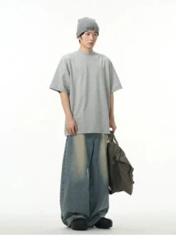 Oversized Semi-Funnel Crewneck Tee -Modern Wear Shop 11706d3a0aa90e5a63456699e0b1a76a