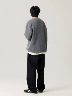 Oversized Crewneck Waffle-Weave Knit Sweater -Modern Wear Shop 11b5a23e6066b18bf8992eeac63c750c