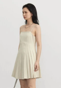 Pinstripe Texture Oversized Blazer And Pleated Dress Set -Modern Wear Shop 12b5ae9a63f5963562a1fae1bf2ed5f3