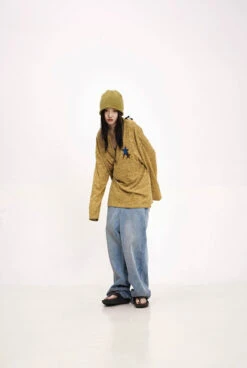 Oversized Heathered Long Sleeve Star-Print Tee -Modern Wear Shop 132b514001e72a3aa1f1cd585e710344