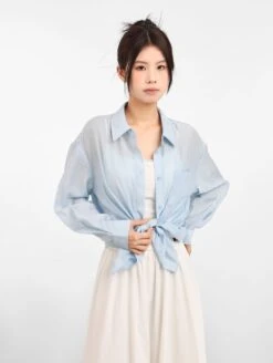Sheer Lightweight Button-Down Long Sleeve Shirt -Modern Wear Shop 13bf12f920168e722ba73258c22b279a