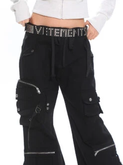 Wide-Leg Low Waist Cargo Pants With Multi-Pocket Detail -Modern Wear Shop 13c0920f9fe7d2c21db450d3b8a22a71