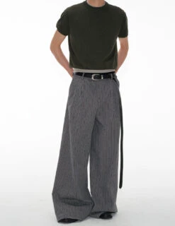 Plaid Wide Leg Pleated Pants -Modern Wear Shop 147887f8b491303f08077657d61f35b3