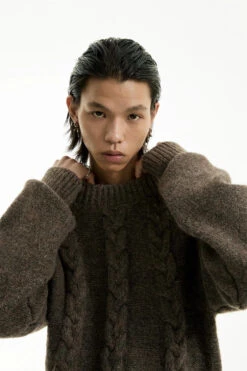 Cable Knit Crewneck Ribbed High-Hem Sweater 12 Cable Knit Crewneck Ribbed High-Hem Sweater -Modern Wear Shop 14c6ecb36c4699c681d30a3bb84976af