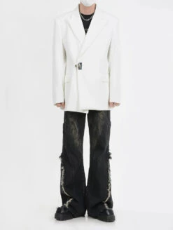 Buckle Detail Oversized Blazer Jacket 34 Buckle Detail Oversized Blazer Jacket -Modern Wear Shop 14f273b75aa47834fa423d64e767b003