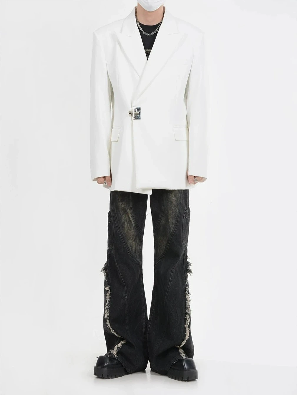 Buckle Detail Oversized Blazer Jacket 17 Buckle Detail Oversized Blazer Jacket - Image 17