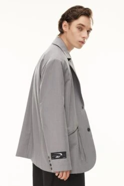 Oversized Single Breasted Blazer With Tassel Zip Details -Modern Wear Shop 15031e91dfaaa3c0428626cdfdf65e17