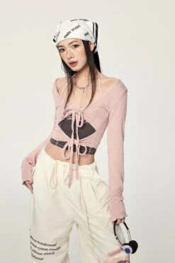 Long Sleeve Crop Top With Lace-Up Detail 22 Long Sleeve Crop Top With Lace-Up Detail -Modern Wear Shop 15268b951bbe4f6c3cbb3950bc1443a9