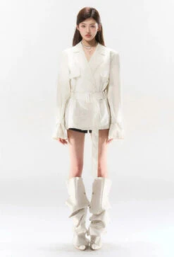 Double-Breasted Belted Trench Mini-Dress Jacket -Modern Wear Shop 152d43f83433bb9b995410caa0755398