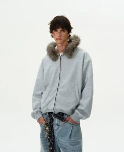 Faux Fur Hooded Zip Jacket With Pockets -Modern Wear Shop 1567344195adfbcbbb42ce6671305b86