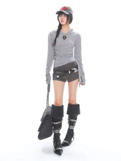 Cross Print Long Sleeve Slim Hoodie Top -Modern Wear Shop 15d5198761daeff4128ed73196d49bbe