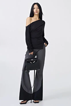 Off-Shoulder Folded Long Sleeve Top -Modern Wear Shop 162b3f7577eb75f7a0c7fd079fec88df