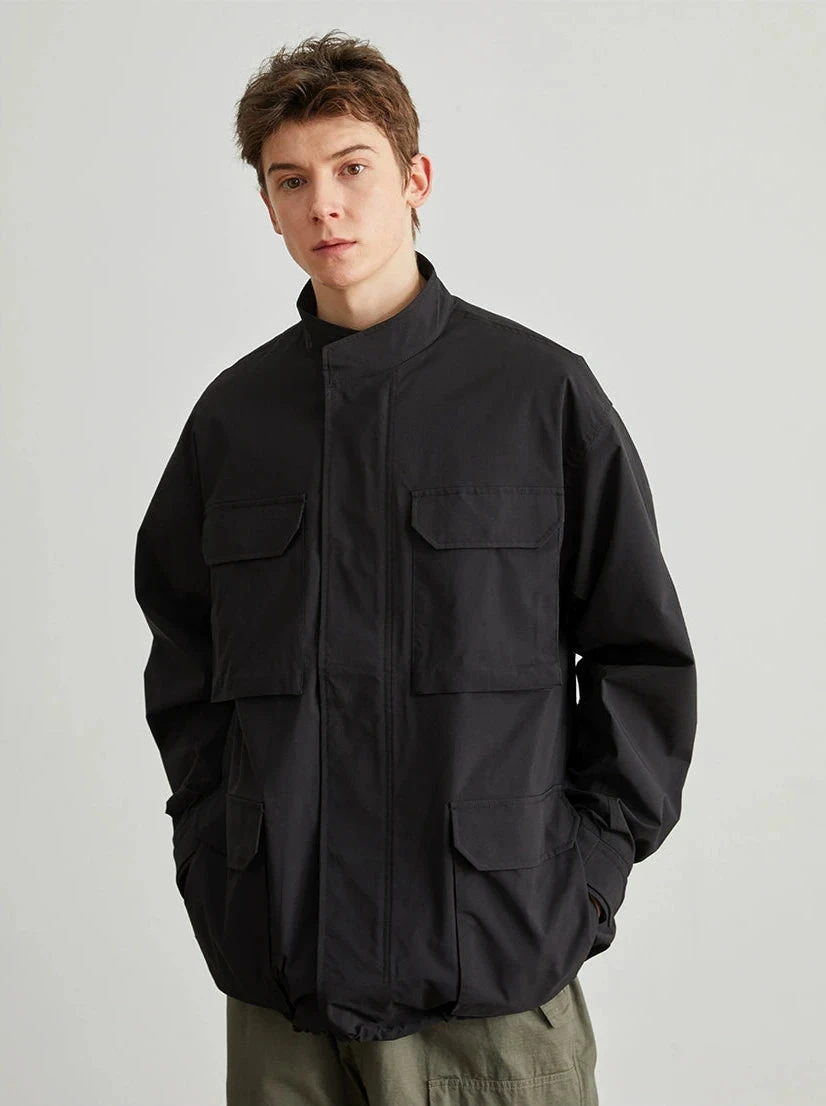 Utility Jacket With Stand Collar And Patch Pockets 7 Utility Jacket With Stand Collar And Patch Pockets - Image 7