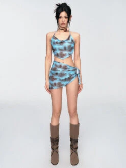 Tie-Dye Halter Neck Bikini With Wrap Skirt 10 Tie-Dye Halter Neck Bikini With Wrap Skirt -Modern Wear Shop 16e9d8e98e9e0e3aa5be28205f300434