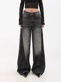 Wide-Leg Denim Vintage Wash Jeans -Modern Wear Shop 16f9b31b023e5f96fd14a0fa2f23b5f2
