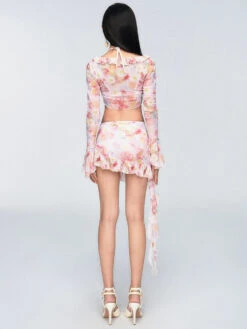 Ruffled Floral Tie-Front Swim Set With Skirt -Modern Wear Shop 16fe856e75ab2c84ae1595eb42951f43