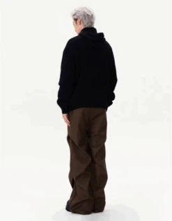 Ribbed High Collar Hoodie Knit Sweater -Modern Wear Shop 1732547857046