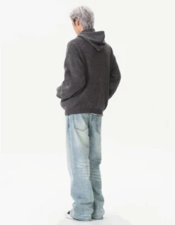 Ribbed High Collar Hoodie Knit Sweater -Modern Wear Shop 1732547857184