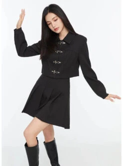 Boxy Collared Crop Jacket With Fireman Buckles And Mini Skirt Two-Piece Set 18 Boxy Collared Crop Jacket With Fireman Buckles And Mini Skirt Two-Piece Set -Modern Wear Shop 1786eee844dbefd264083fe03c6a5d1a