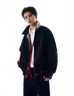 Oversized Houndstooth Reversible Zip Jacket With Elastic Trim 23 Oversized Houndstooth Reversible Zip Jacket With Elastic Trim -Modern Wear Shop 178cba5c73ffb7a8c4a9bf3a10881f3e