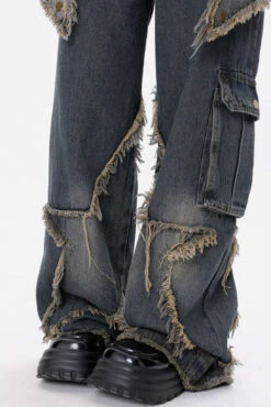 Distressed Star Patchwork Wide Leg Jeans -Modern Wear Shop 17dab01c57c124acd98cc056b86eb9e2