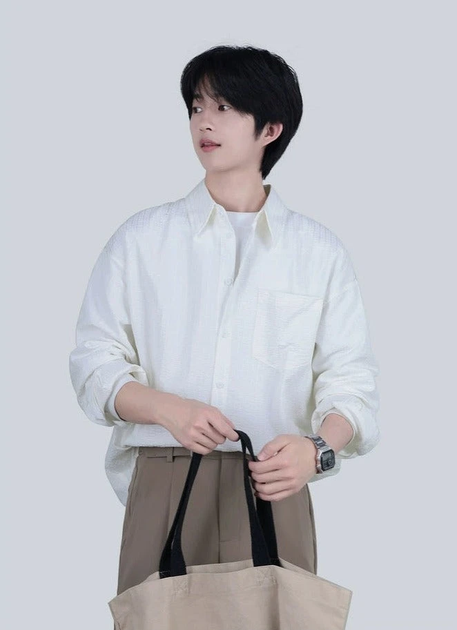 Wide-Striped Button-Down Long Sleeve Shirt 9 Wide-Striped Button-Down Long Sleeve Shirt - Image 9