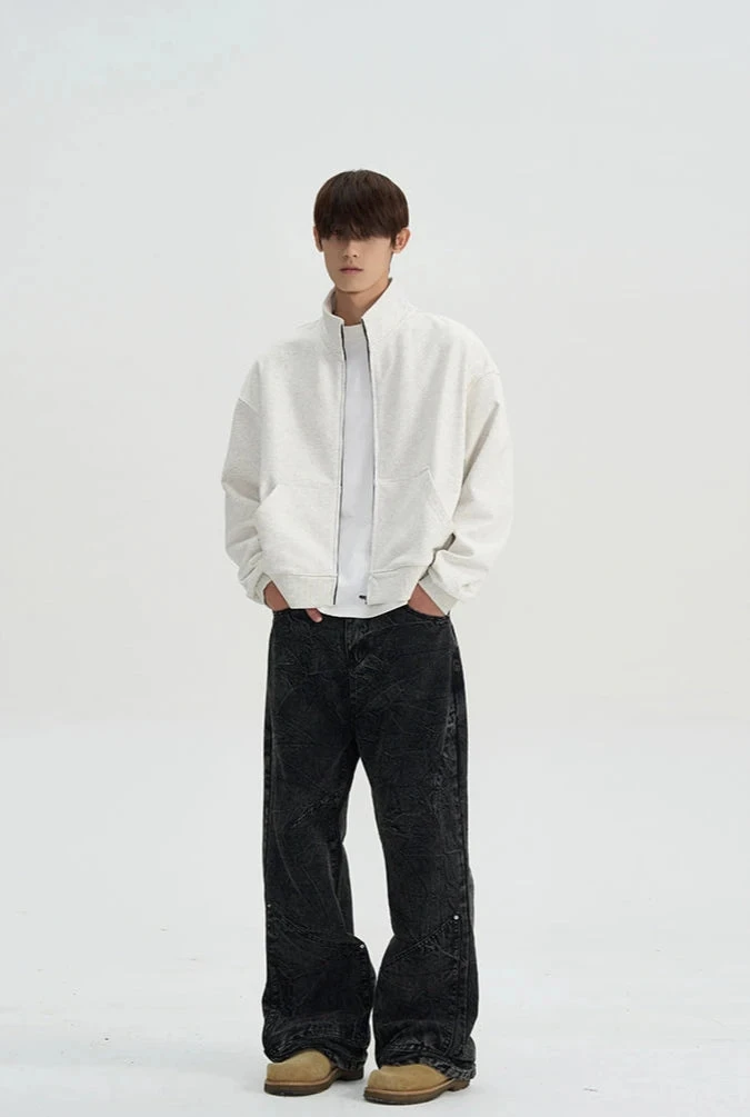 Mock Neck Drop Shoulder Zip Jacket 5 Mock Neck Drop Shoulder Zip Jacket - Image 5