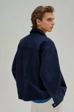 Fireman Clasp-Buckle Corduroy Collared Jacket -Modern Wear Shop 1831300185f2752229d138b54b8c2365