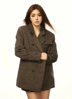 Oversized Double-Breasted Tweed Blazer Coat 8 Oversized Double-Breasted Tweed Blazer Coat -Modern Wear Shop 183b486f3f863267be0e60887be88861