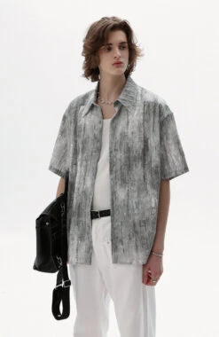 Abstract Ink Texture Short Sleeve Button Shirt -Modern Wear Shop 18b46a98ff425221f6655e5922d7c0d9
