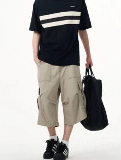 Cargo Pocket Knee-Length Capri Shorts -Modern Wear Shop 1967be52617ea96c8836a5bbc8413c16