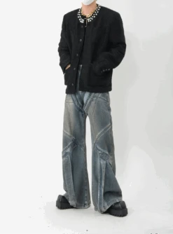 Tweed Embellished Collar Multi-Pocket Coat -Modern Wear Shop 198090f02c7072f3a8934bb575124b0a