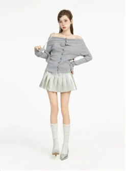 Off Shoulder Long Sleeve Button Top With Flower Applique 20 Off Shoulder Long Sleeve Button Top With Flower Applique -Modern Wear Shop 19a56afae187556e2ddd847e1ea9c041