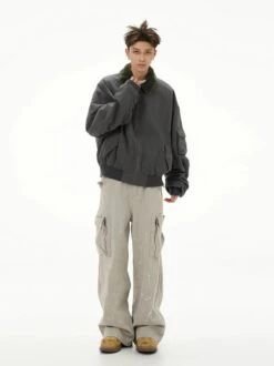 Fleece Lined Collar Zip-Up Bomber Jacket 23 Fleece Lined Collar Zip-Up Bomber Jacket -Modern Wear Shop 19f0cdb79d9145832c85587743b66466