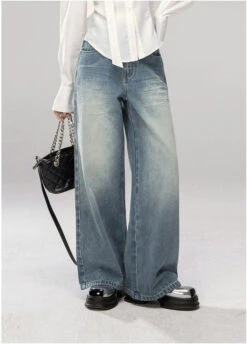 Straight Leg Faded Wash Minimal Jeans -Modern Wear Shop 1a3346d635fe101bc9179efe95468588