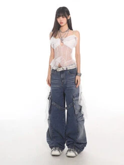 Lace Overlay Off-Shoulder Cropped Top With Hanging Ruffles -Modern Wear Shop 1a796f592e806652256fcb6ed5e76c0d cc6ab794 c01a 459f bae4 16f82b3adda5